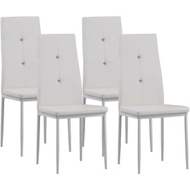 Albatros Esszimmerstühle DIAMOND 4er Set, Weiss - Weiß