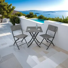 Tectake Trevi Set 3-tlg. grau klappbar