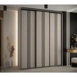 möbel kryspol Schwebetürenschrank Dakota 200 x 235,2 x 45 cm Schwarz