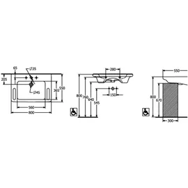 Villeroy & Boch ViCare Wandwaschtisch 80 x 55 cm 4A688101