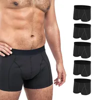 Molicare Men – Diskrete, saugfähige, waschbare Inkontinenzhose, schützende Boxershorts für leichten Harnverlust, Gr. L, waschbar bei 60°C, ohne Biozide, Öko-tex, trocknergeeignet, Schwarz, 5 Stück