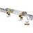 Sanpro Pressfitting Einzel Wandscheibe + Montageplatte abgewinkelt, Größe 16x2 - Stichmaß 73 - 153 mm