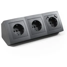 McPower Steckdosenleiste Flair 0,15 m Anthrazit 3 St.