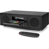 Kompaktanlage mit CD, Micro-HiFi-Anlage mit CD-Player 2x20W Lautsprechersystem, Mini-Stereoanlage mit UKW-Radio, Bluetooth, Aux-Eingang, USB-Eingang, HiFi-Anlage mit Audio-Ausgang (Retro-Holzmaserung)