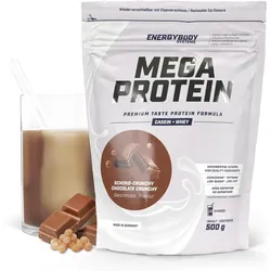 Mega Protein Schoko-Crunchy. Eiweißshake Proteinpulver mit Whey & Casein. 500 g EINHEITSFARBE 500g