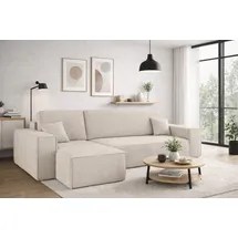 kaiser möbel Ecksofa mit schlaffunktion und bettkasten, Sofa, L-form, Couch, L-form BEST Poso Dicker Cord, Beige Links