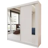 Beautysofa Schiebetürenschrank GAJA II mit Schubladen, Spiegeln und Kleiderstange weiß 200 cm