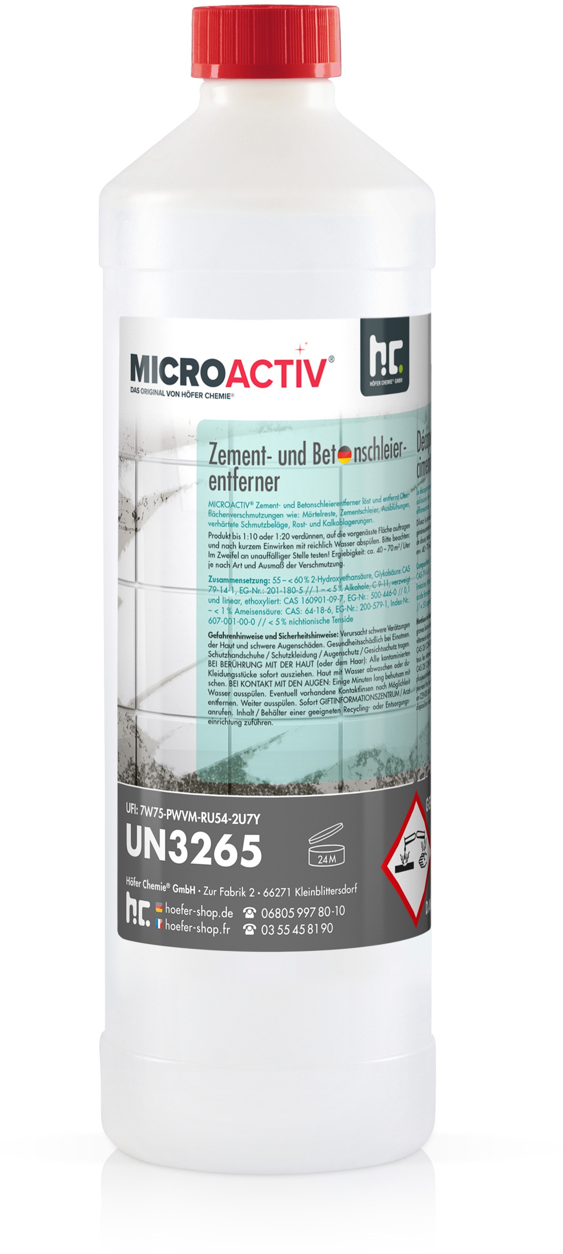 3 x 1 L Microactiv® Zement- und Betonschleierentferner