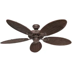 Deckenventilator Classic Royal 132 - Lack Braun Antik / Rattan antik