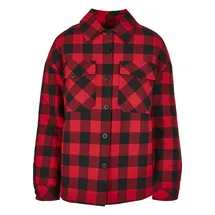 URBAN CLASSICS Ladies Flanell Padded Overshirt - schwarz,
