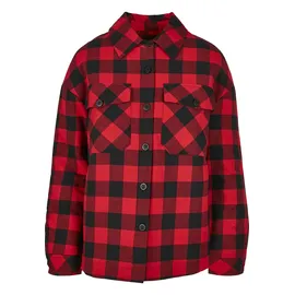 URBAN CLASSICS Ladies Flanell Padded Overshirt - schwarz,
