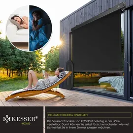 Kesser Senkrechtmarkise Außenrollo 140 x 250 cm Schwarz