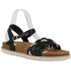 Damen Übergrößen Riemchensandalen in Schwarz