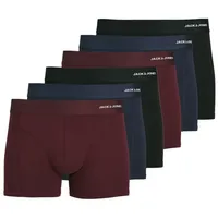 Jack & Jones Retro Boxer 6er Pack Jacbasic (Spar-Set, 6-St) Retro Short / Pant - Ohne Eingriff - Atmungsaktiv blau XL