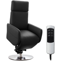 Cavadore TV-Sessel Cobra / Fernsehsessel mit 2 E-Motoren, Akku und Aufstehhilfe / Relaxfunktion, Liegefunktion / Ergonomie S / 71 x 108 x 82 / Echtleder Schwarz