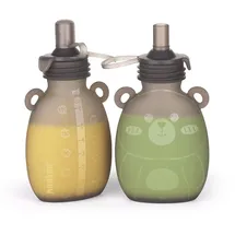 Haakaa Haakaa, Babynahrungsbehälter, Quetschies Happy Bear 2er Set