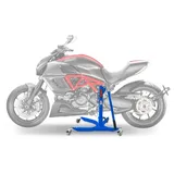 Zentralständer passend für Ducati Diavel 11-18 Blau Motorradheber ConStands Power-Classic