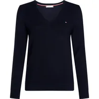 Tommy Hilfiger V-Ausschnitt-Pullover »CO JERSEY STITCH V-NK SWEATER« TOMMY