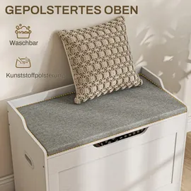 Homcom 103 Liter Aufbewahrungstruhe mit Deckel, Sitztruhe mit Stauraum,