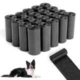 AiQInu 400 Stück Hundekotbeutel, Kotbeutel für Hunde, Hunde Kotbeutel Rollen, Dog Poop Bags, Tragbar, Schwarz, Unparfümiert, Geeignet zum Ausgehen, 22 x 30 cm (20 Rollen, 20 pro Rolle)