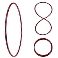 Hoopomania Hula-Hoop-Reifen Bunter Hula Hoop Reifen, faltbar, Ø95cm Schwarz-Rot rot|schwarz Ø 95 cm