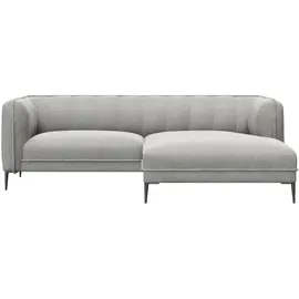 Livetastic Ecksofa Leder 3-Sitzer Dunkelgrau