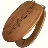 Banjado WC Sitz Bambus Holz Mit Gravur Toilettendeckel Mit Absenkautomatik Klodeckel WC-Sitz Soft Close Mit Motiv Astronomie 5