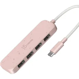 j5create Umweltfreundlicher USB-C-zu-Hub Typ A Gen 2 mit 4 Anschlüssen