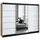 A&J MöbelLand Schiebetürenschrank VILUNO 3 200 x 215 x 59,5 cm Weiß/Schwarz