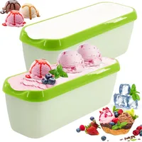 Bundiglassware Eisbehälter für Speiseeis 2 Stück Aufbewahrungsbehälter Gefrierdosen Wiederverwendbare
