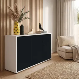 Vladon 117 x 74 x 36 cm Weiß matt / Schwarz matt