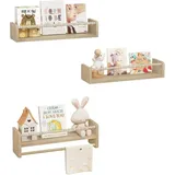 Woltu Kinderregal 3-tlg. 50 x 15 x 14 cm Kiefer massiv beige