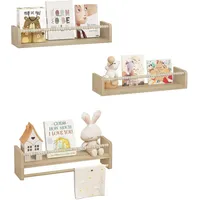 Woltu Kinderregal 3-tlg. 50 x 15 x 14 cm Kiefer massiv beige
