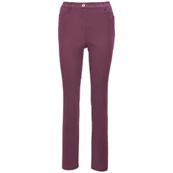 Schlupfhose GOLDNER "Leichte Baumwollschlupfhose MARTHA", Damen, Gr. 54, N-Gr, lila (aubergine), Obermaterial: 98% Baumwolle CO. 2% Elasthan EL., Hosen Schlupfhose