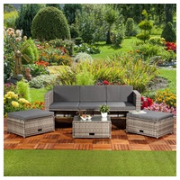 Mucola Gartenmöbelset Polyrattan Lounge Rattanmöbel Sitzgruppe Gartenmöbel Gartenset, (4-tlg., Premium-Lounge), mit bequemer Polsterung grau