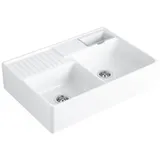 Villeroy & Boch Spülstein 2,5 Becken rechts Einbauspüle weiß 895 x 220 mm Handbetätigung