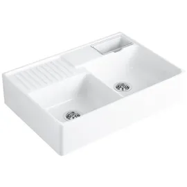 Villeroy & Boch Spülstein 2,5 Becken rechts Einbauspüle weiß 895 x 220 mm Handbetätigung