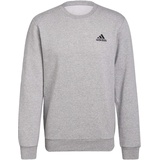 adidas Herren Feelcozy Essentials Fleece Sweatshirt , Medium Grey Heather / Black, L