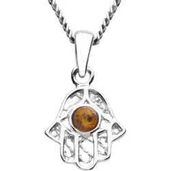 Kette mit Anhänger OSTSEE-SCHMUCK "Ostsee-Schmuck Kette mit Anhänger kleine Hand" Gr. 50, silber (silberfarben), Halsketten, Damen, 50cm, Silber 925 (Sterlingsilber), L: 42cm