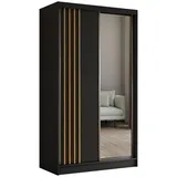 masseno Schwebetürenschrank NELVIA 120 x 216 x 61 cm Schwarz