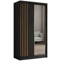 masseno Schwebetürenschrank NELVIA 120 x 216 x 61 cm Schwarz