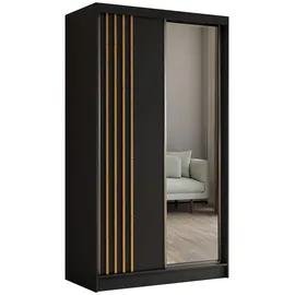 masseno Schwebetürenschrank NELVIA 120 x 216 x 61 cm Schwarz
