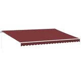 vidaXL Markise Manuell mit LED Weinrot 500x350 cm, Markisen, Markise ausfahrbar, Manuelle Markise, Markise einziehbar, Markise manuell