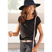 VIVANCE Rundhalsshirt Damen weiß, schwarz Gr.44/46