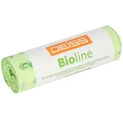 DEISS BIOLINE Bioabfallsäcke 30 Liter ecovio® Biokunststoff 06066 , 1 Rolle = 20 Beutel