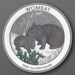 Silbermünze 1oz Wombat 2024 (koloriert) (Australien)