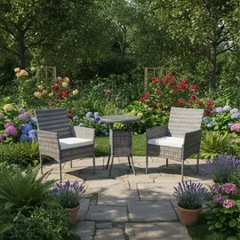 Relaxdays Gartenmöbel Set 3-tlg. Grau