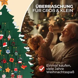 DEUBA Adventskalender Weihnachtsmann zum Befüllen 24 Türchen