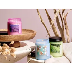 Duftkerze 3er Set Sojawachs weißer Tee / Lavendel / Jasmin FRUITY BLOOM