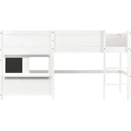 SOFTWEARY Hochbett 90 x 200 cm Kiefer massiv weiß